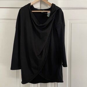 LAUREN RALPH LAUREN Wrap Style Sweatshirt with Cowl Neck Size Medium